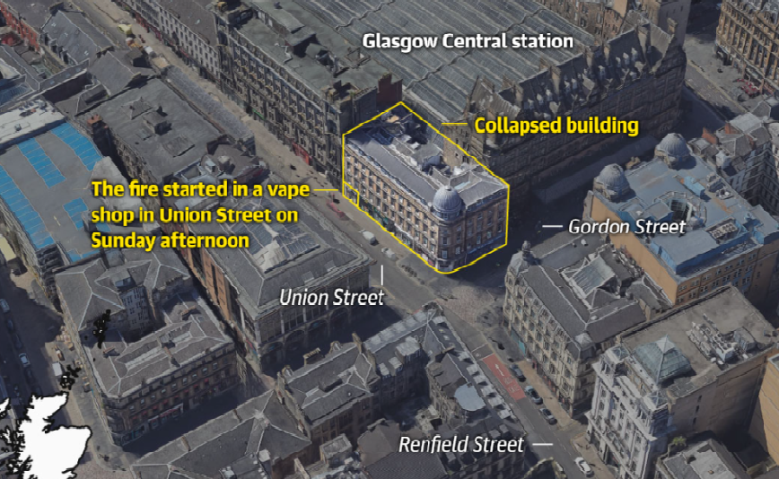 突发！格拉斯哥中央火车站旁大火致全城交通受阻