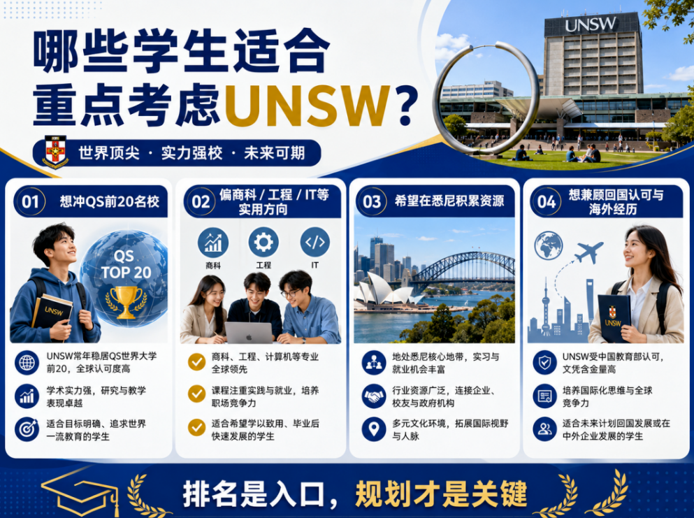 什么样的同学适合重点考虑UNSW？